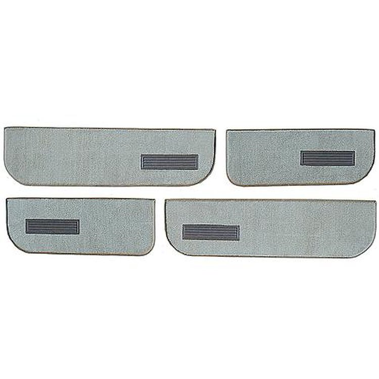 T1549423 1974-87 Chevrolet/GMC Crew Cab Truck; Carpet Door Panel Inserts; w/ Cardboard Backing; w/ Vents; 4-Piece; Cutpile; Silv