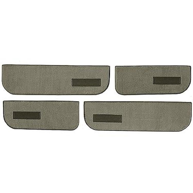 T1549444 1974-87 Chevrolet/GMC Crew Cab Truck; Carpet Door Panel Inserts; w/ Cardboard Backing; w/ Vents; 4-Piece; Cutpile; Sand