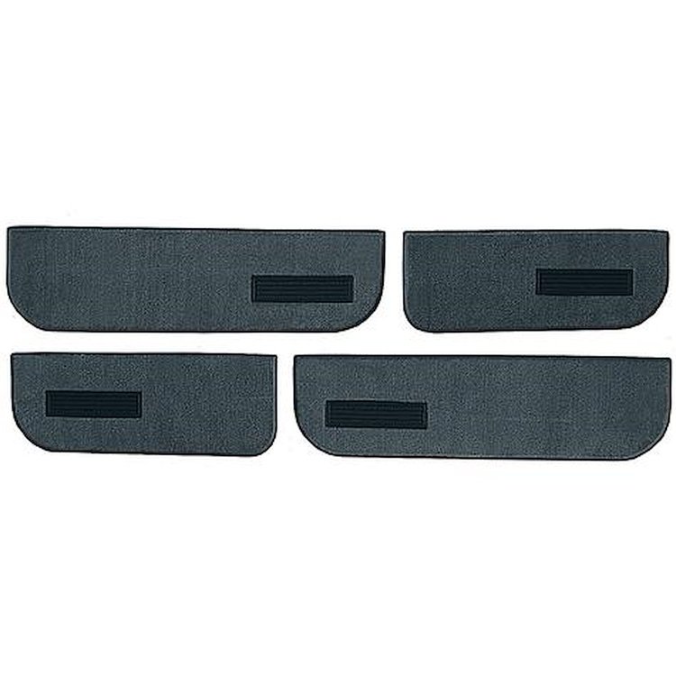 T1549476 1974-87 Chevrolet/GMC Crew Cab Truck; Carpet Door Panel Inserts; w/ Cardboard Backing; w/ Vents; 4-Piece; Cutpile; Blue