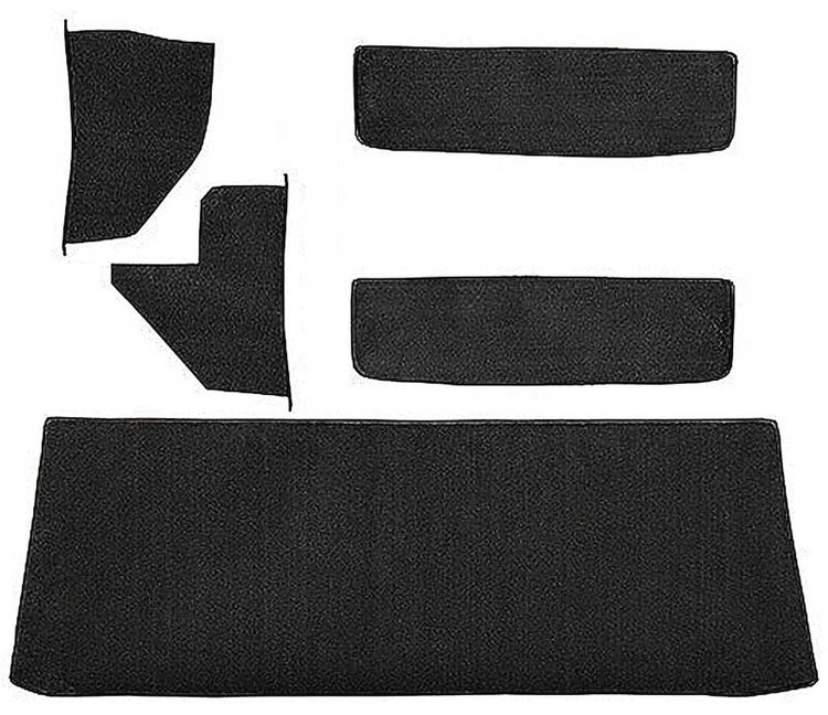 T1552501 1955-59 Chevrolet/GMC Truck; Carpet Accessory Kit; w/ Rear Cab Wall, Door & Kick Panels; Loop; Black