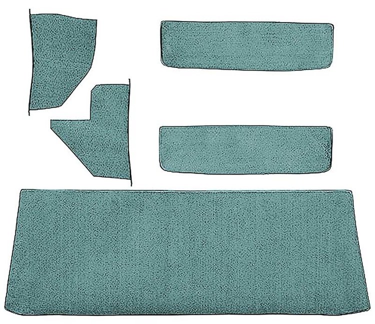 T1552506 1955-59 Chevrolet/GMC Truck; Carpet Accessory Kit; w/ Rear Cab Wall, Door & Kick Panels; Loop; Aqua