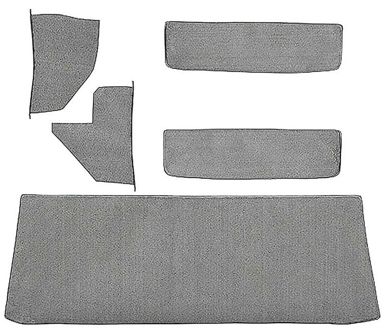 T1552535 1955-59 Chevrolet/GMC Truck; Carpet Accessory Kit; w/ Rear Cab Wall, Door & Kick Panels; Loop; Gunmetal Gray