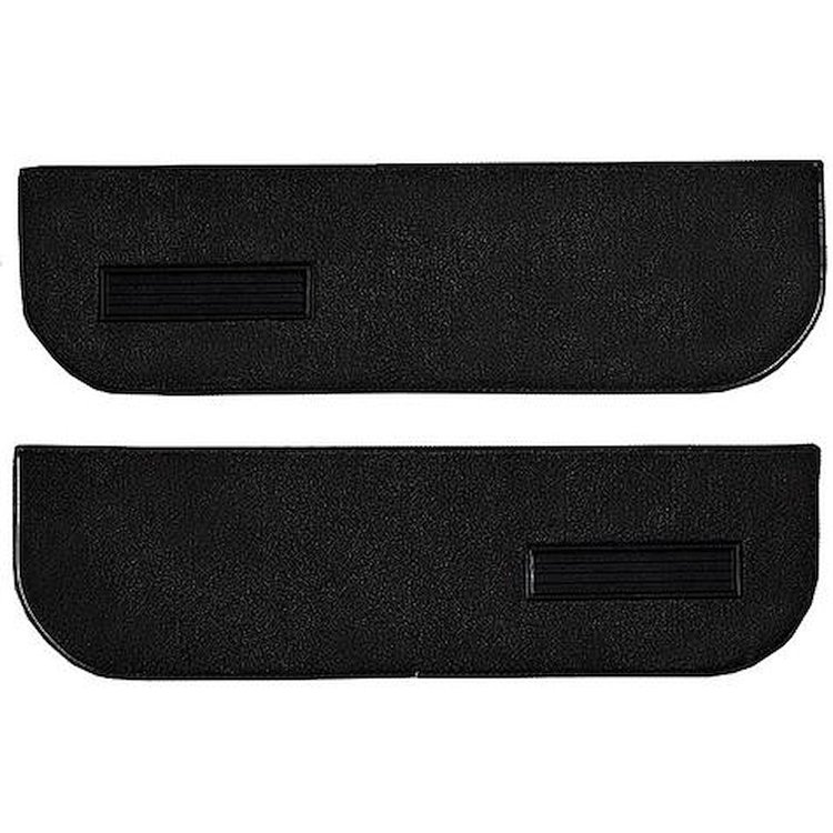 T1559701 1973-74 Blazer/Jimmy; Carpet Door Panel Inserts; w/ Cardboard Backing; w/Vents; 2-Piece; Loop; Black