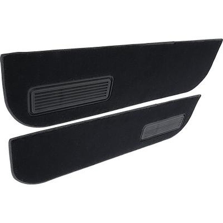 T1559801 1974-91 Blazer/Jimmy; Carpet Door Panel Inserts; w/ Cardboard Backing; w/ Vents; 2-Piece; Cutpile; Black