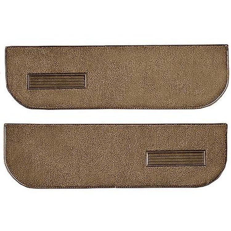 T1559818 1974-91 Blazer/Jimmy; Carpet Door Panel Inserts; w/ Cardboard Backing; w/ Vents; 2-Piece; Cutpile; Saddle