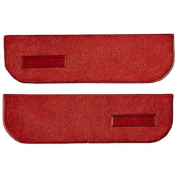 T1559877 1974-91 Blazer/Jimmy; Carpet Door Panel Inserts; w/ Cardboard Backing; w/ Vents; 2-Piece; Cutpile; Flame Red