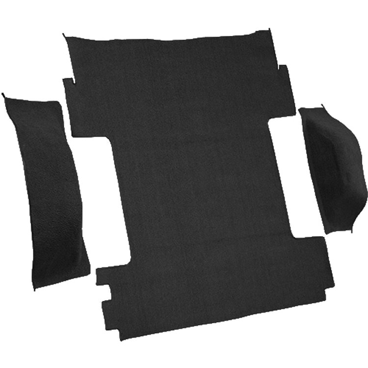 T3311101 1969-72 Blazer/Jimmy, Except CST, Flooring Set, Cargo Area, 3-Piece Set, Molded Wheel Well Covers, Vinyl, Black