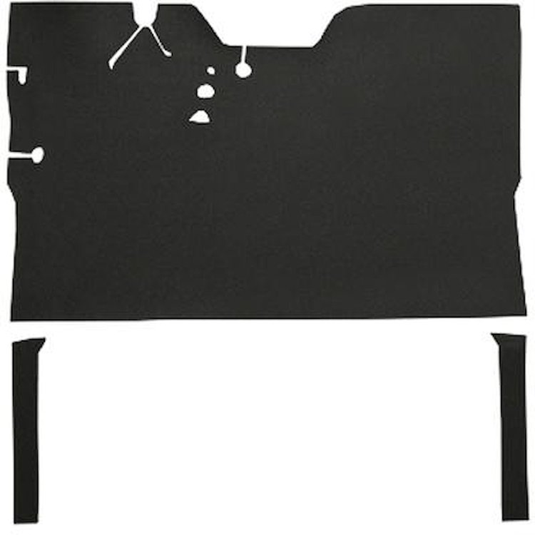 T3742301 1947-55 GM Pickup; Reg Cab; Die-Cut Vinyl Flooring Kit; w/Stock Seat Riser; Auto/3-Speed; Low Hump; 2WD; Black