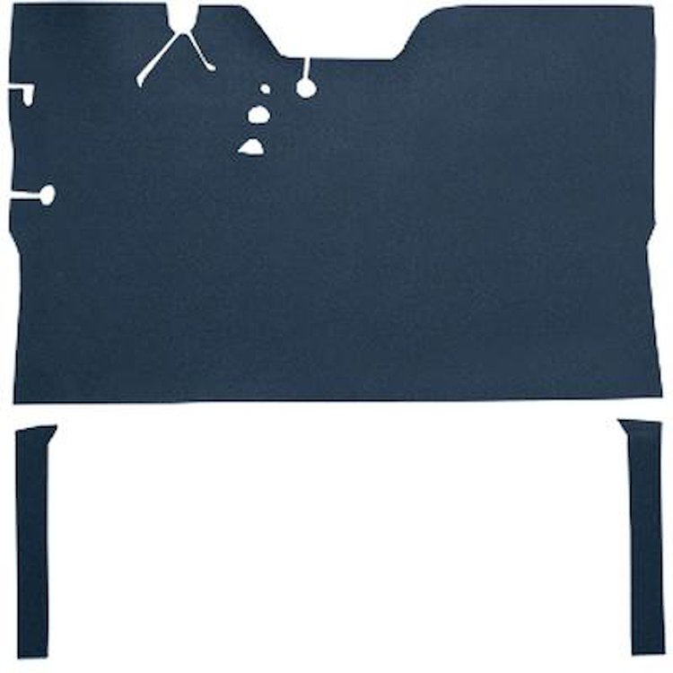 T3742341 1947-55 GM Pickup; Reg Cab; Die-Cut Vinyl Flooring Kit; w/Stock Seat Riser; Auto/3-Speed; Low Hump; 2WD; Medium Blue
