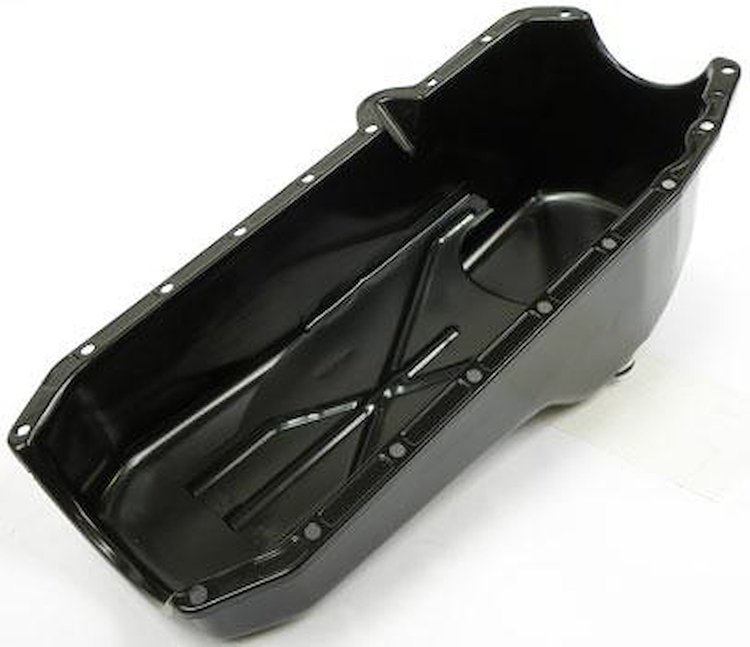 T5101 1980-84 Small Block Chevrolet Black 4 Quart Oil Pan (Passenger Side Dipstick Location)