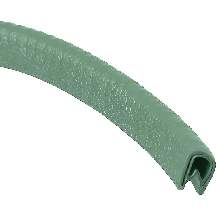 T5GREEN Door Jamb Vinyl Windlace; Green; Snap On Double Lip Style; 20 Foot Roll