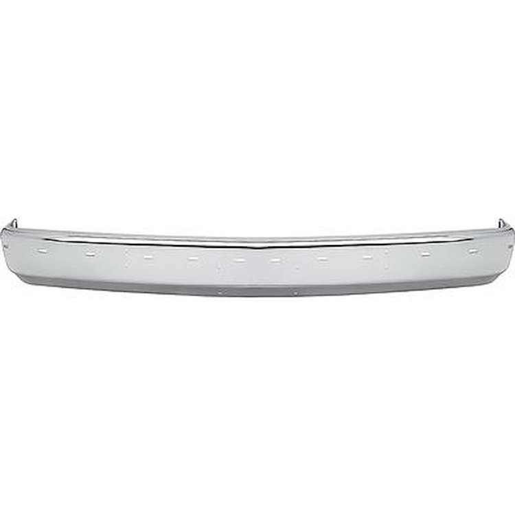 T70015G Front Bumper; 1988-98 Chevrolet, GMC GMT400 Truck; With Impact Strip Slots; With Bumper Guard and License Plate Holes;