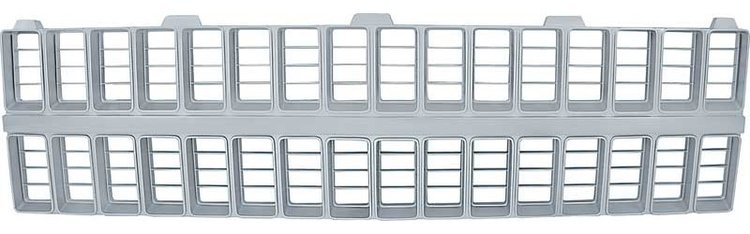 T70047 Front Grill 1981-82 Chevrolet Pickup, Blazer, Suburban; w/Chrome Center Bar; Argent Silver