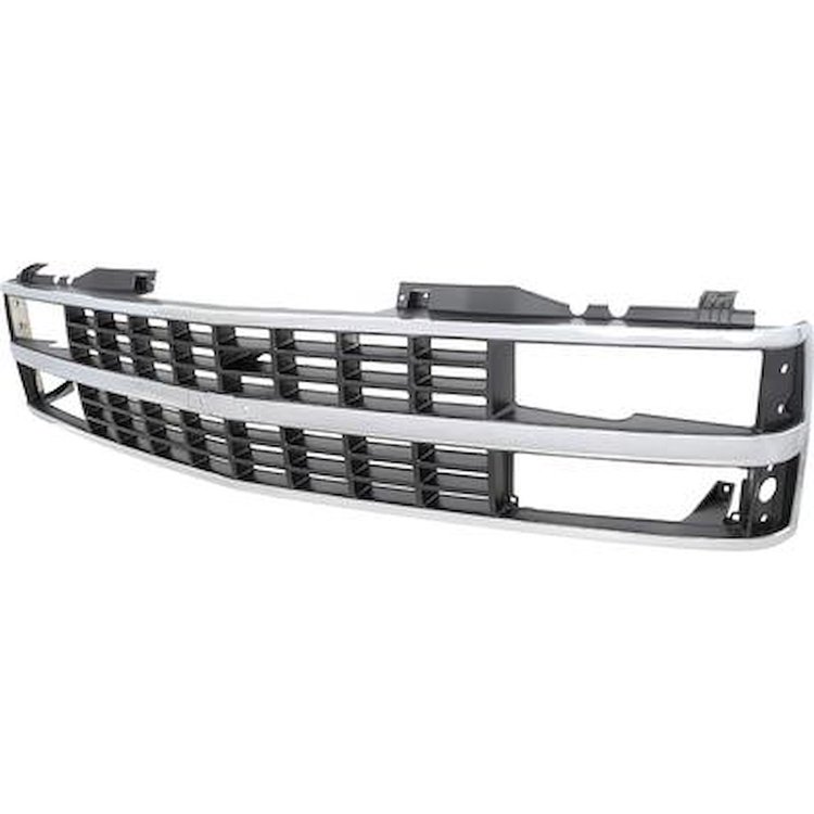 T70053 1988-93 Chevy C/K GMT400 Pickup, Blazer, Suburban; Front Grill; Dual Composite Headlamps; Chrome