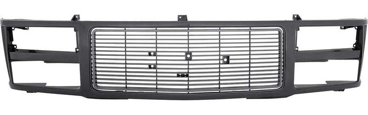 T70062 1988-93 GMC Truck; Front Grill; Dual Composite Headlamps; Black/Argent Silver; GMT400 Series