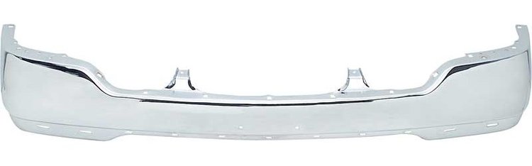 T70383 1999-02 GMC Sierra, Yukon, Yukon XL; Front Bumper; Chrome; without Air Holes