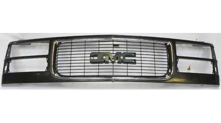 T70462 1994-99 GMC Pickup, Jimmy, Yukon, Suburban; Front Grill; Chrome/Black; w/Dual Headlamps