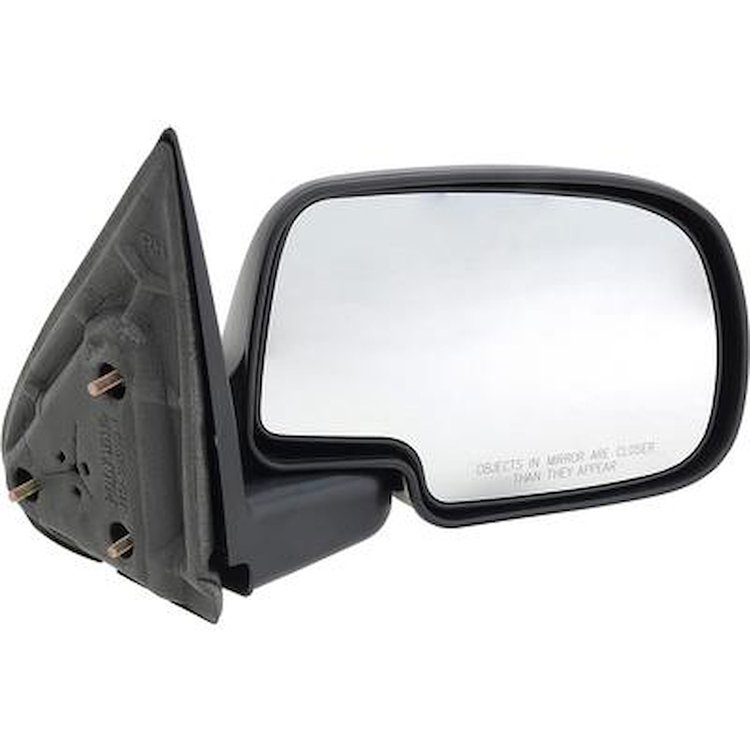 T70535 Manual Mirror; 1999-07 Chevrolet, GMC Truck, 2000-06 Suburban, Tahoe, Yukon, 2002-06 Avalanche, Escalade; Black