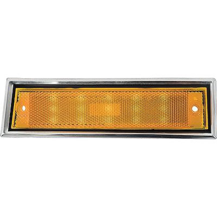 T70668A 1981-91 Chevrolet/GMC Truck; Front Side Marker Lamp Assembly; With Bright Trim Bezel; LED Conversion; LH