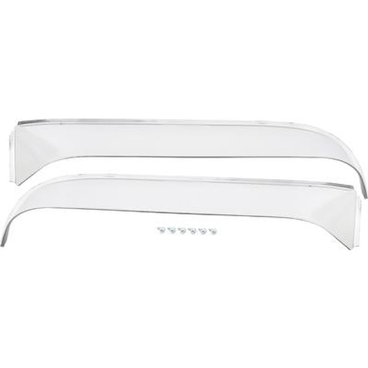 T70882 1955-59 Chevrolet, GMC Truck; Door Window Visor Shades; Polished Stainless; Pair