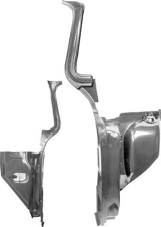 T70888 1955-59 Chevrolet, GMC Pickup Truck; Kick Panel and A Pillar Assembly; RH Passenger Side