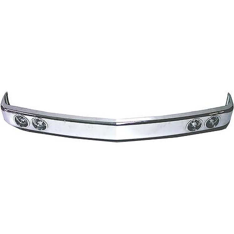 T71086C Front Bumper; 1988-98 Chevrolet, GMC Truck; with Driving; with Fog Lamps; without Insert; Chrome