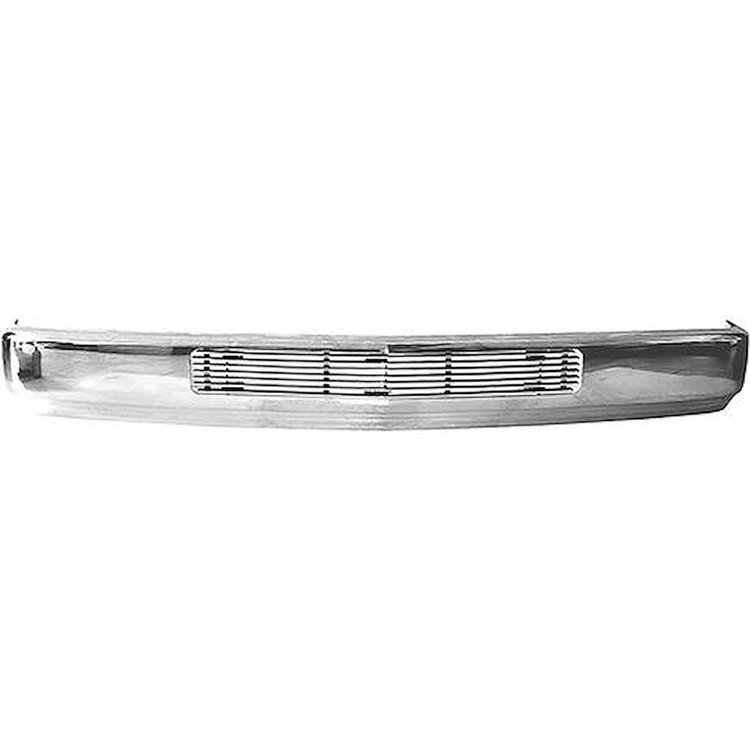 T71087C Front Bumper; 1988-98 Chevrolet, GMC Truck; without Lights; with Single Insert; Chrome