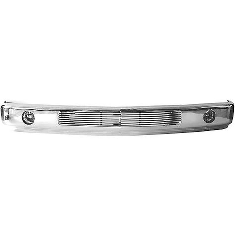 T71088C Front Bumper; 1988-98 Chevrolet, GMC Truck; With Fog Lamps; With Single Insert; Chrome