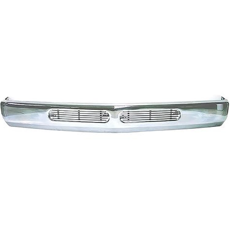 T71101C Front Bumper; 1988-98 Chevrolet, GMC Truck; With Dual Insert; Without Lights; Chrome