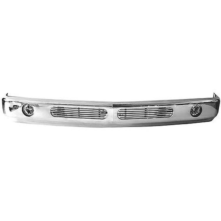 T71102C Front Bumper; 1988-98 Chevrolet, GMC Truck; with Dual Insert & Fog Lights; Chrome