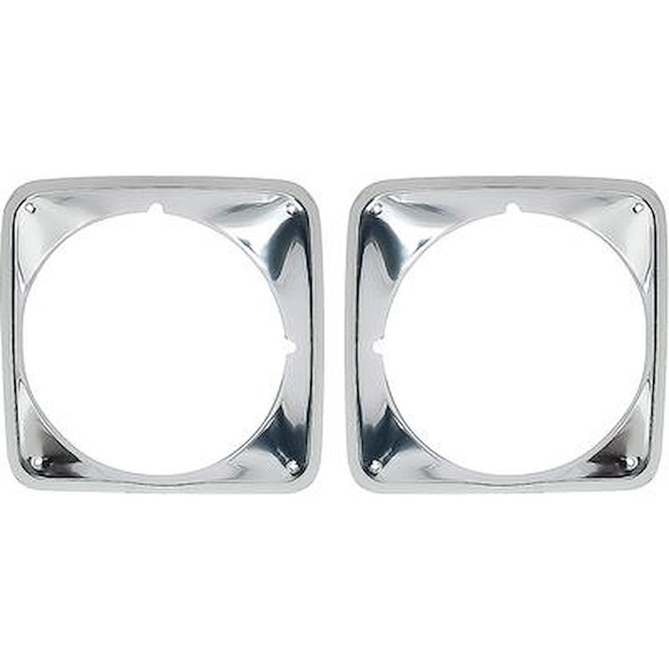 T71141 1969-72 Chevrolet Truck; Blazer; Suburban; Headlamp Bezels; Bright Finished Aluminum; LH and RH