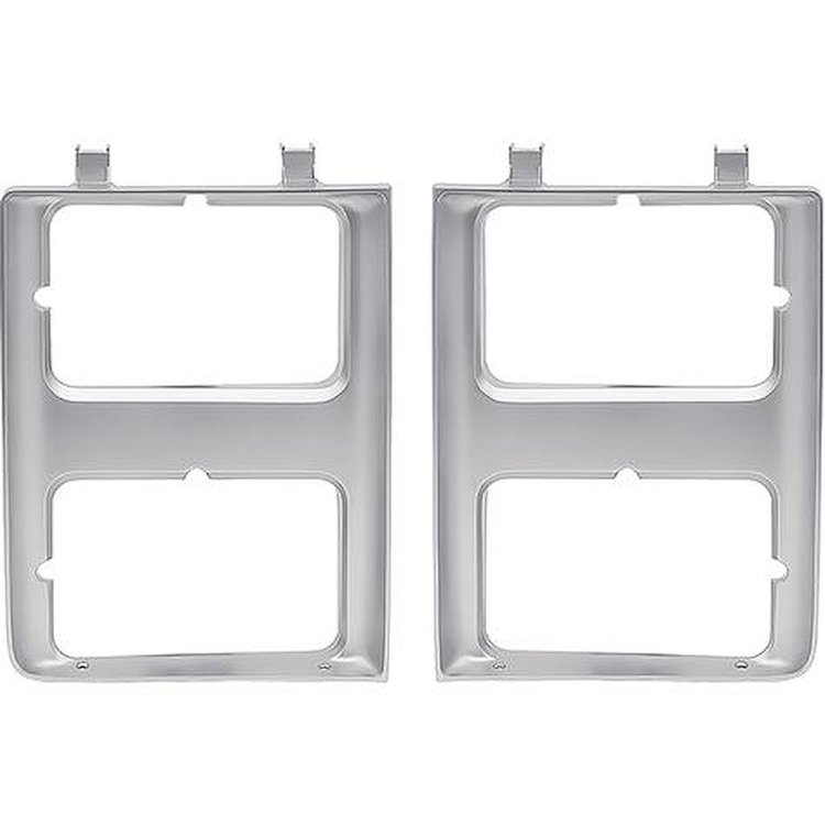 T71151 1985-88 Chevy, GMC Pickup, Blazer/Jimmy, Suburban; Headlamp Bezels; With Chrome Grill; Pair