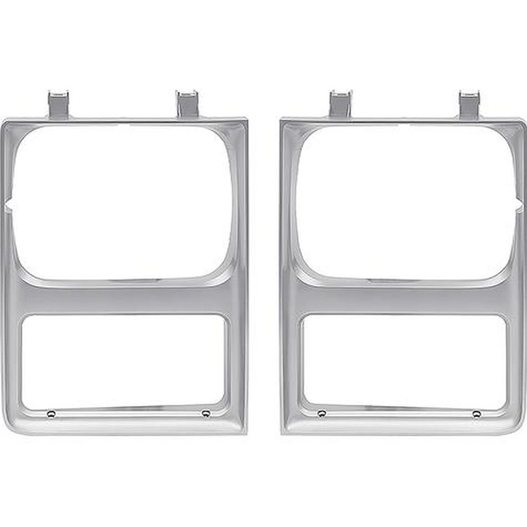 T71152 1985-88 Chevy, GMC Pickup, Blazer/Jimmy, Suburban; Headlamp Bezels; Single; Without Chrome Grill; Pair