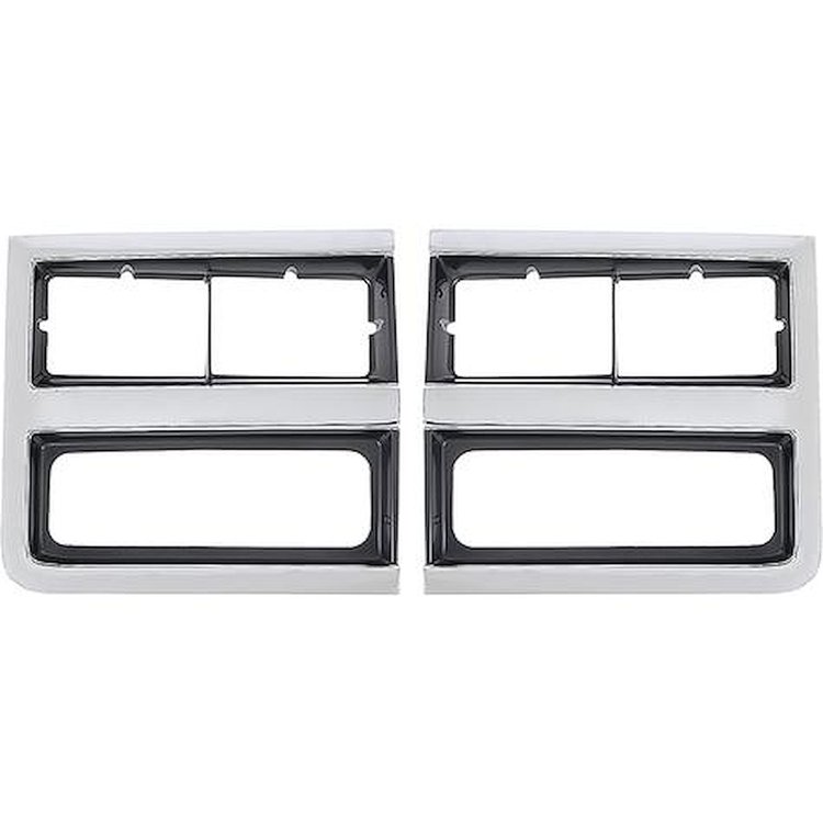 T71155 1985-88 Chevy, GMC Pickup, Blazer/Jimmy, Suburban; Headlamp Bezels; Single; Without Chrome; Pair