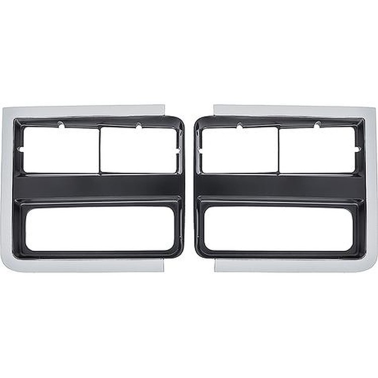 T71156 1985-88 Chevy, GMC Pickup, Blazer/Jimmy, Suburban; Headlamp Bezels; Single; Without Chrome; Pair