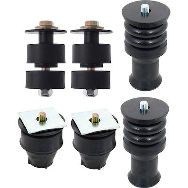 T71201 1973-80 Chevy, GMC; Pickup; Body Mount Set; C20; Fleetside; Standard Cab; 2WD; 3/4 Ton; 6 Bushings; 30 Total Pieces