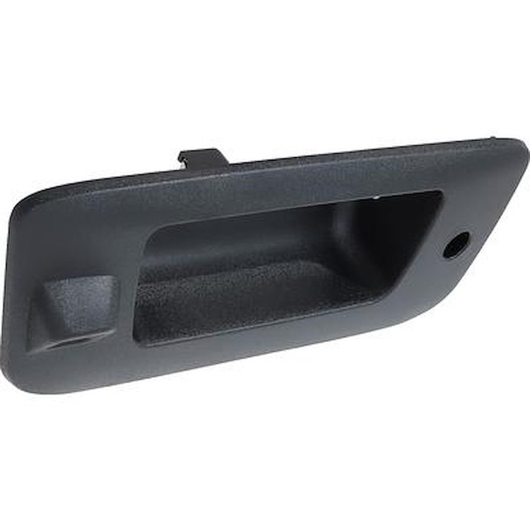 T76047 2007-13 Chevrolet, GMC Truck; Tail Gate Handle Bezel; Black Textured; With Key Hole; With Backup Camera Hole