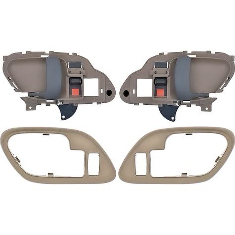 T78100BE 1995-02 Chevy, GMC Pickup Truck, SUV; Inner Door Handle Set; With Bezels; Power Locks; Black Lever; Beige Housing