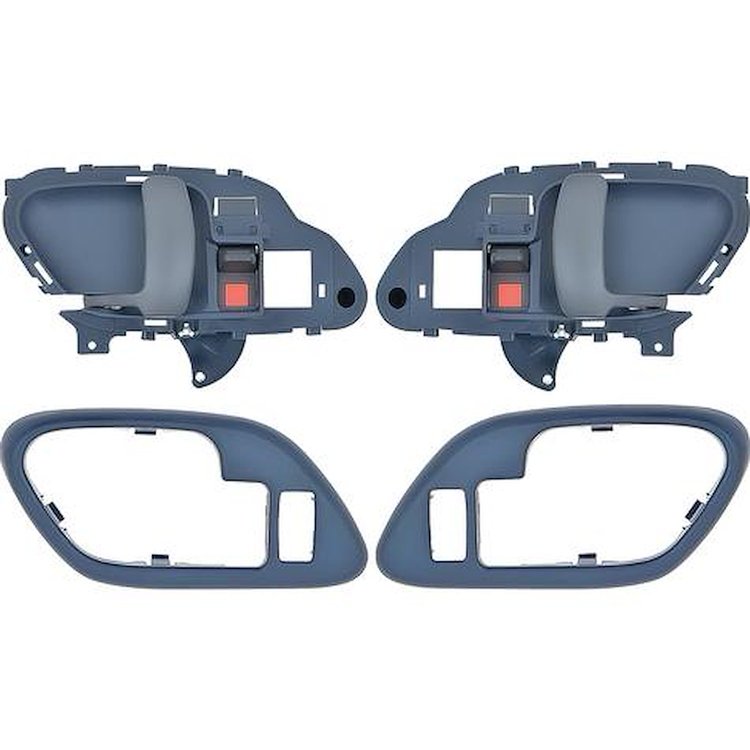T78100BL 1995-02 Chevy, GMC Pickup Truck, SUV; Inner Door Handle Set; With Bezels; Power Locks; Black Lever; Blue Housing
