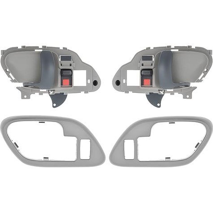 T78100GR 1995-02 Chevy, GMC Pickup Truck, SUV; Inner Door Handle Set; With Bezels; Power Locks; Black Lever; Gray Housing