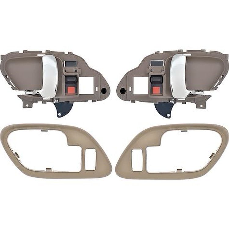 T78101BE 1995-02 Chevy, GMC Pickup Truck, SUV; Inner Door Handle Set; With Bezels; Power Locks; Chrome Lever; Beige Housing