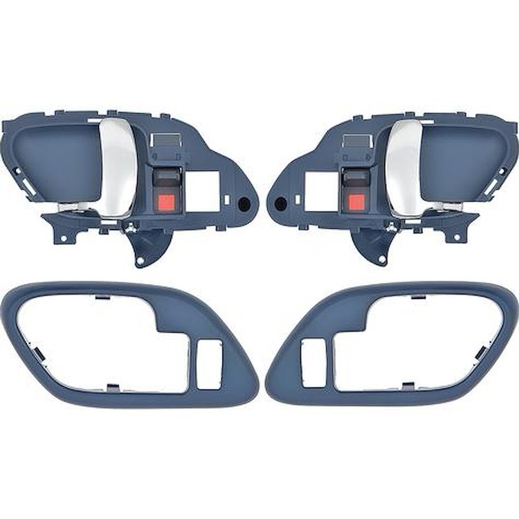 T78101BL 1995-02 Chevy, GMC Pickup Truck, SUV; Inner Door Handle Set; With Bezels; Power Locks; Chrome Lever; Blue Housing