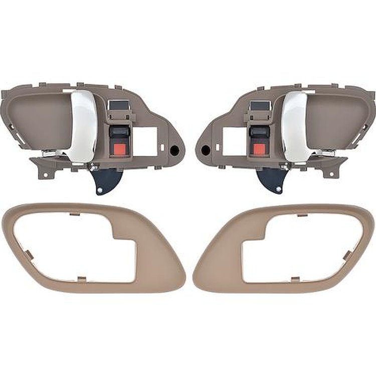 T78103BE 1995-02 Chevy, GMC Pickup Truck, SUV; Inner Door Handle Set; With Bezels; Manual Locks; Chrome Lever; Beige Housing