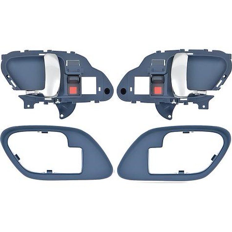 T78103BL 1995-02 Chevy, GMC Pickup Truck, SUV; Inner Door Handle Set; With Bezels; Manual Locks; Chrome Lever; Blue Housing
