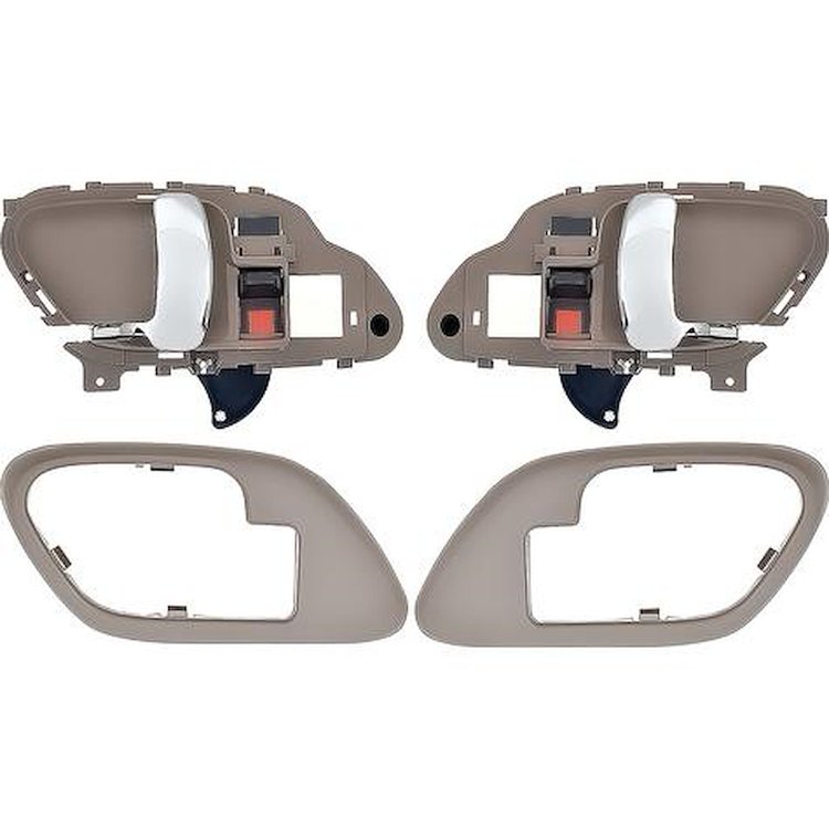 T78103BN 1995-02 Chevy, GMC Pickup Truck, SUV; Inner Door Handle Set; With Bezels; Manual Locks; Chrome Lever; Brown Housing