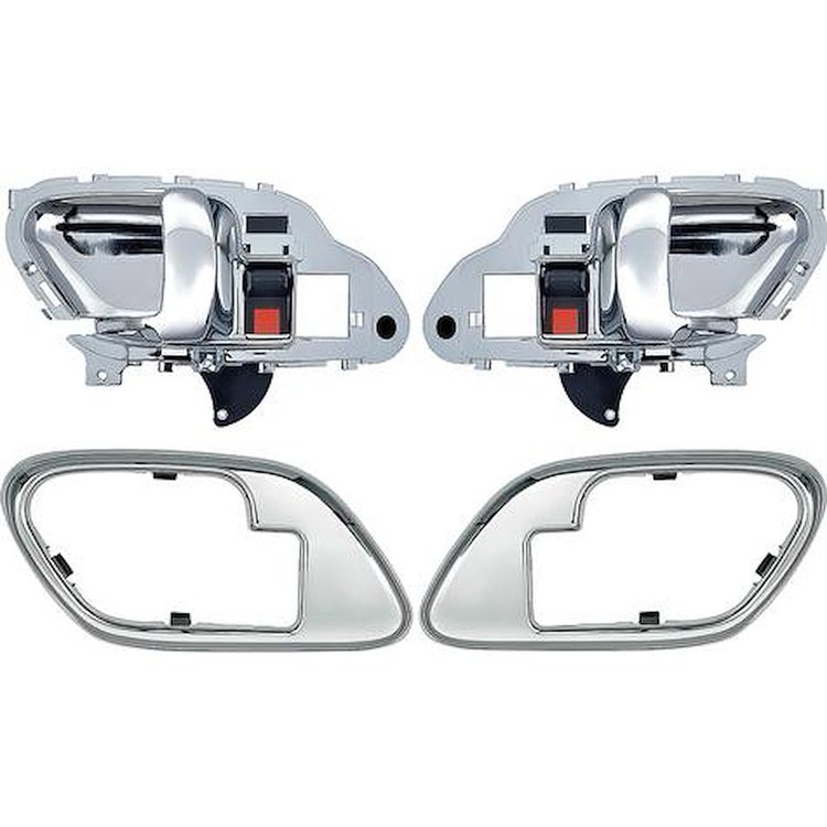 T78105CH 1995-02 Chevy, GMC Pickup Truck, SUV; Inner Door Handle Set; With Bezels; Manual Locks; Chrome Lever; Chrome Bezel