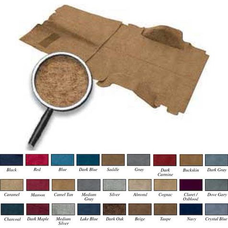 TB16220C1P 1978-80 Blazer / Jimmy 2 Wheel Drive Camel Tan Passenger Area Molded Cut Pile Carpet Set