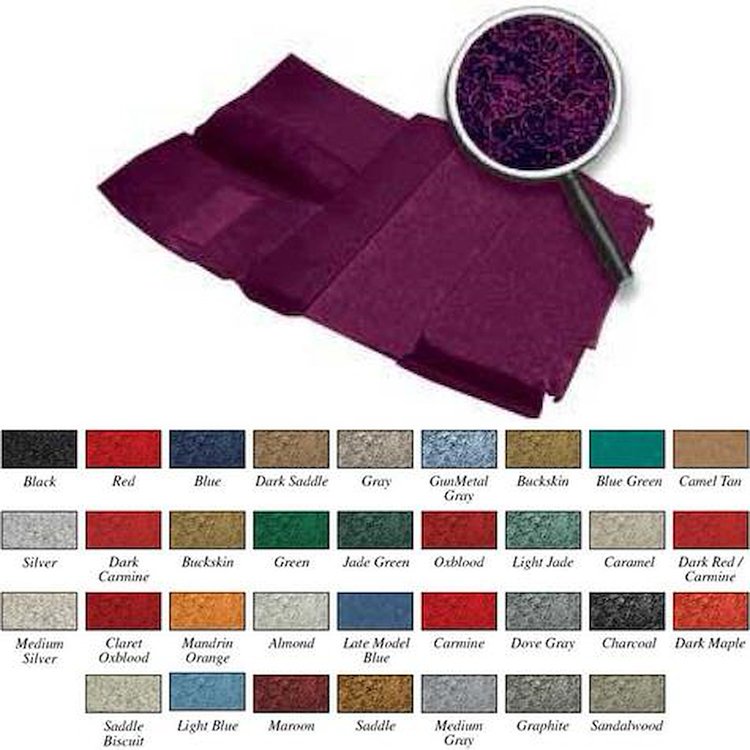 TC16275C6 1975-80 Chevy/GMC Crew Cab Pickup 2 WD / Column Shift Oxblood Molded Cut Pile Carpet Set