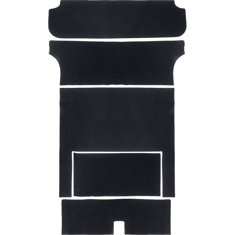 TF117118 1955-57 One-Fifty, Two-Ten, 2-Door; Wagon, 5-Piece Rear Cargo Area Carpet Set,; Loop,; Black