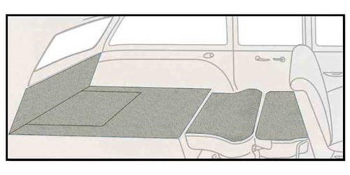 TF118112 Rear Cargo Area Carpet Set 1955-57 Chevrolet Nomad Station Wagon Dark Blue 5 Piece Cut Pile